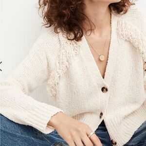 Madewell Chatterton fringe cardigan sweater